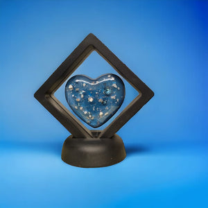 Small Bedside heart with precious ashes .SEE VIDEO - Turnaround 1 -2 weeks - if purchasing with jewellery then it is half price - see menu