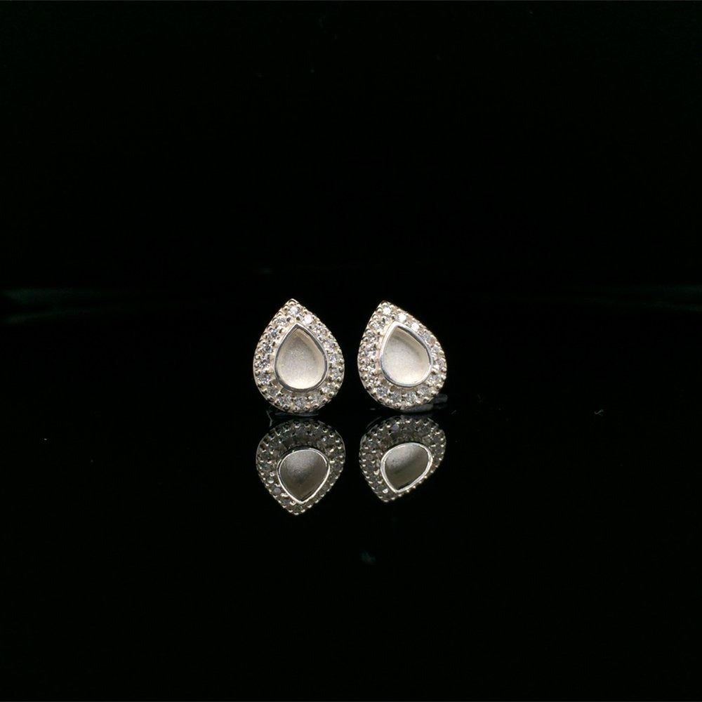 Halo teardrop or round shape  - 925 sterling silver ashes earrings