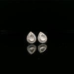 Load image into Gallery viewer, Halo teardrop or round shape  - 925 sterling silver ashes earrings
