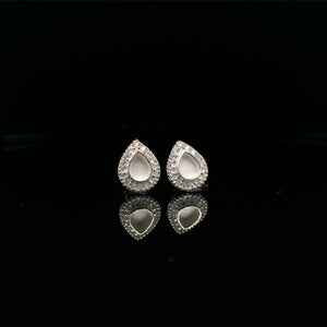 Halo teardrop or round shape  - 925 sterling silver ashes earrings - SEE VIDEO. 2-4 week