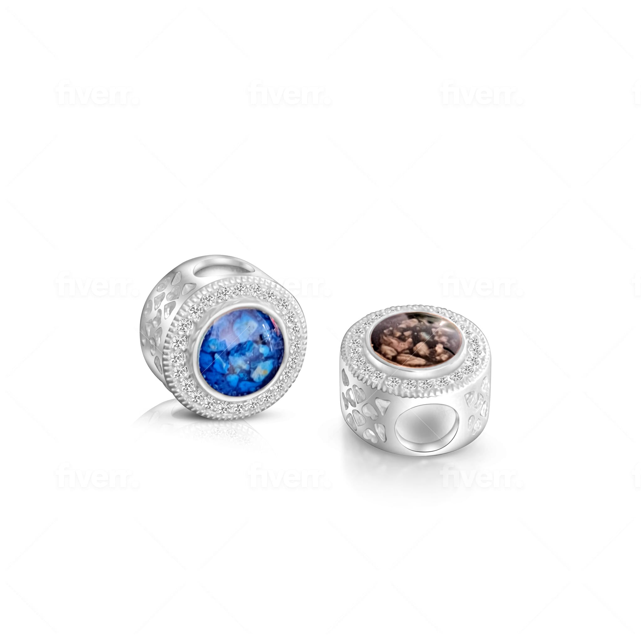 SK - signature halo charm.  Round diamante bead for Pandora style bracelet - see video - 2 -3 weeks
