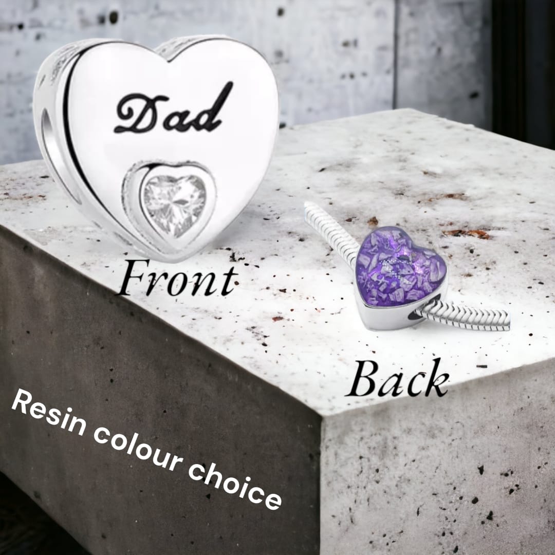 ashes charm bead dad