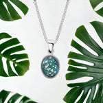 Load image into Gallery viewer, SK - Oval memorial ashes necklace.
