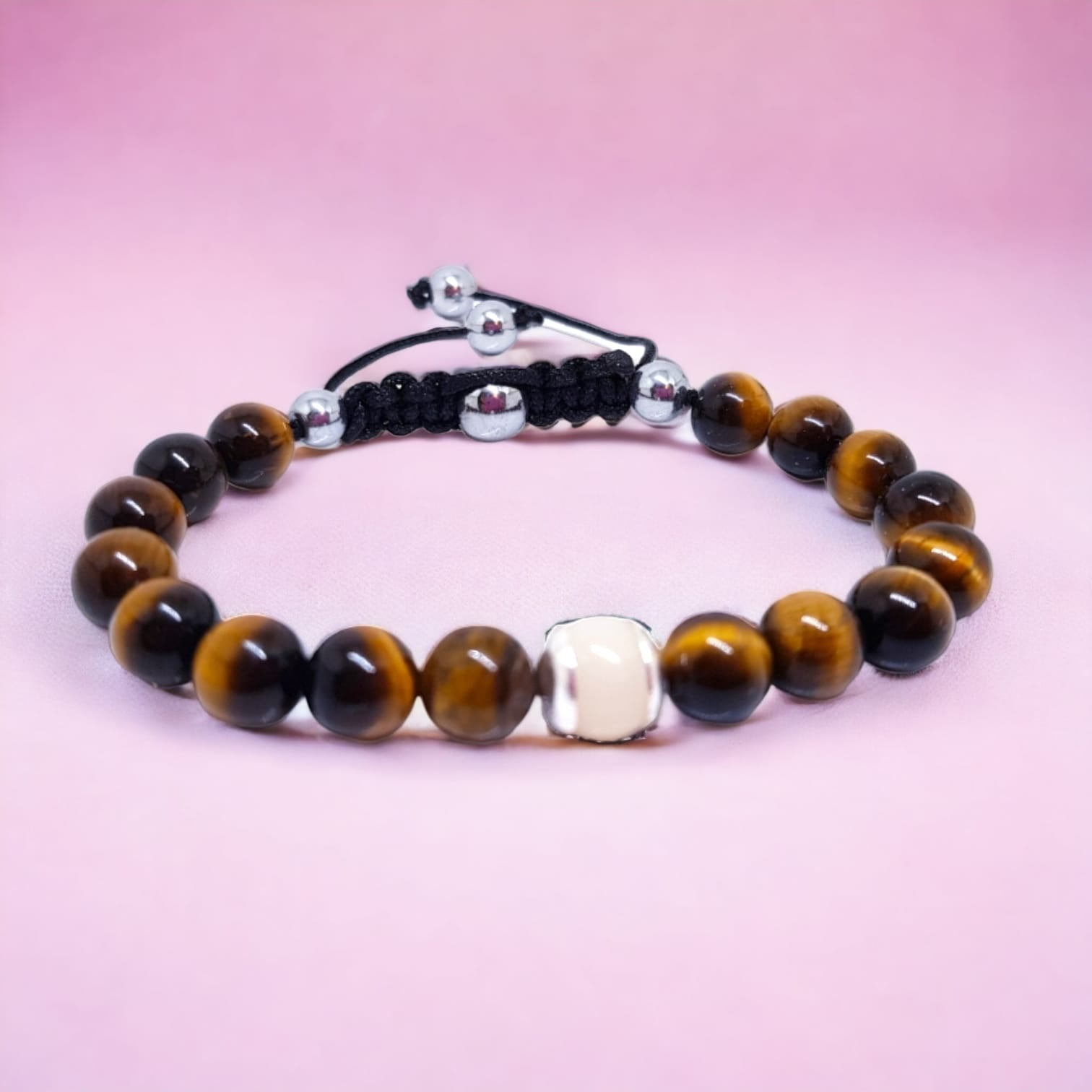 SK  - Tigers eye breastmilk bracelet - two closure styles