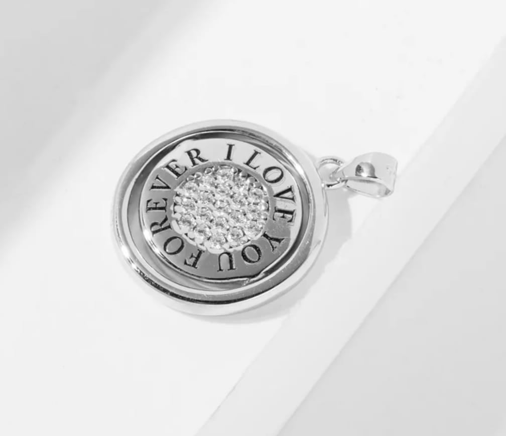 NEW- SK- I love you forever silver memorial pendant - colour choice - 3 - 4 weeks.