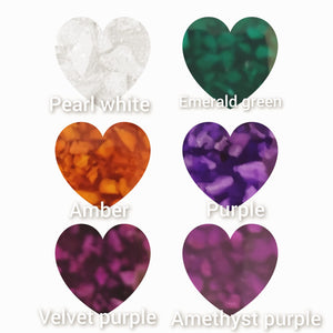 SK - Clear diamante heart ashes charm bead - resin colour choice - 2-3 weeks