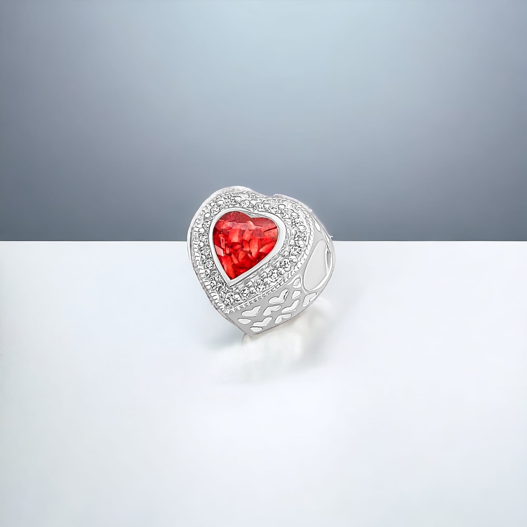 SK - signature halo heart charm.  heart diamante bead for Pandora style bracelet - 2 -3 weeks