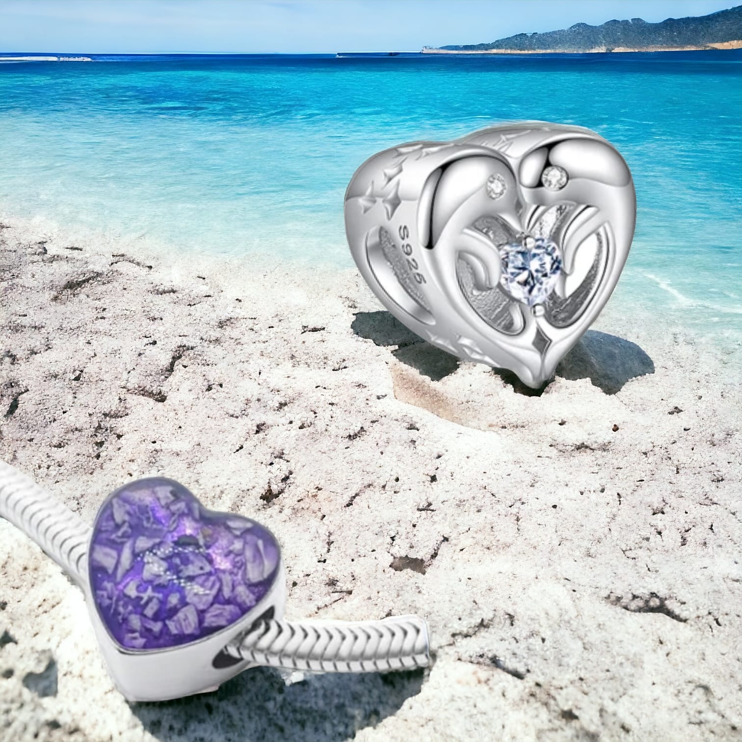 SK - Dolphin ashes charm bead - resin colour choice - 3 weeks