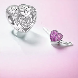 SK - Heart crown memorial ashes charm bead - resin colour choice. 3 weeks