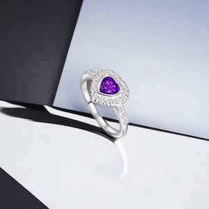 Halo heart - 925 sterling silver ashes ring. 3-4 weeks - popular - OFFER in the menu.