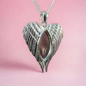 Angel wings ashes pendant