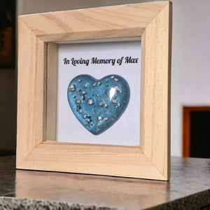 9 x 9 cm Bedside Ashes heart with Swarovski crystals and any text - SEE VIDEO - Any colour - 1-2 weeks