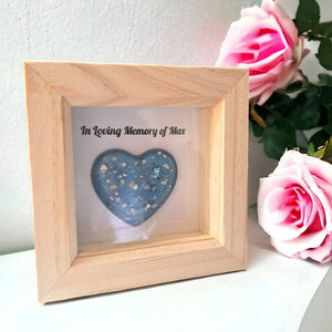 9 x 9 cm Bedside Ashes heart with Swarovski crystals and any text - SEE VIDEO - Any colour - 1-2 weeks