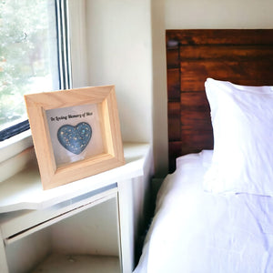 9 x 9 cm Bedside Ashes heart with Swarovski crystals and any text - SEE VIDEO - Any colour - 1-2 weeks