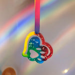 Load image into Gallery viewer, Rainbow Bridge Ashes Paw Suncatcher x 2
