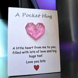 A hug from heaven - TWO Pocket hug hearts - colour choice