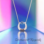 Load image into Gallery viewer, Horseshoe Memorial Ashes Pendant - Luck From Up Above By Sentimental Keepsake
