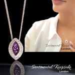 Load image into Gallery viewer, NEW - SK - Heaven Sent - Halo Marquise Memorial Pendant
