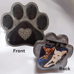 Load image into Gallery viewer, Paw Ornament With Ashes Or Fur Glow Heart &amp; Photo - Colour Choice
