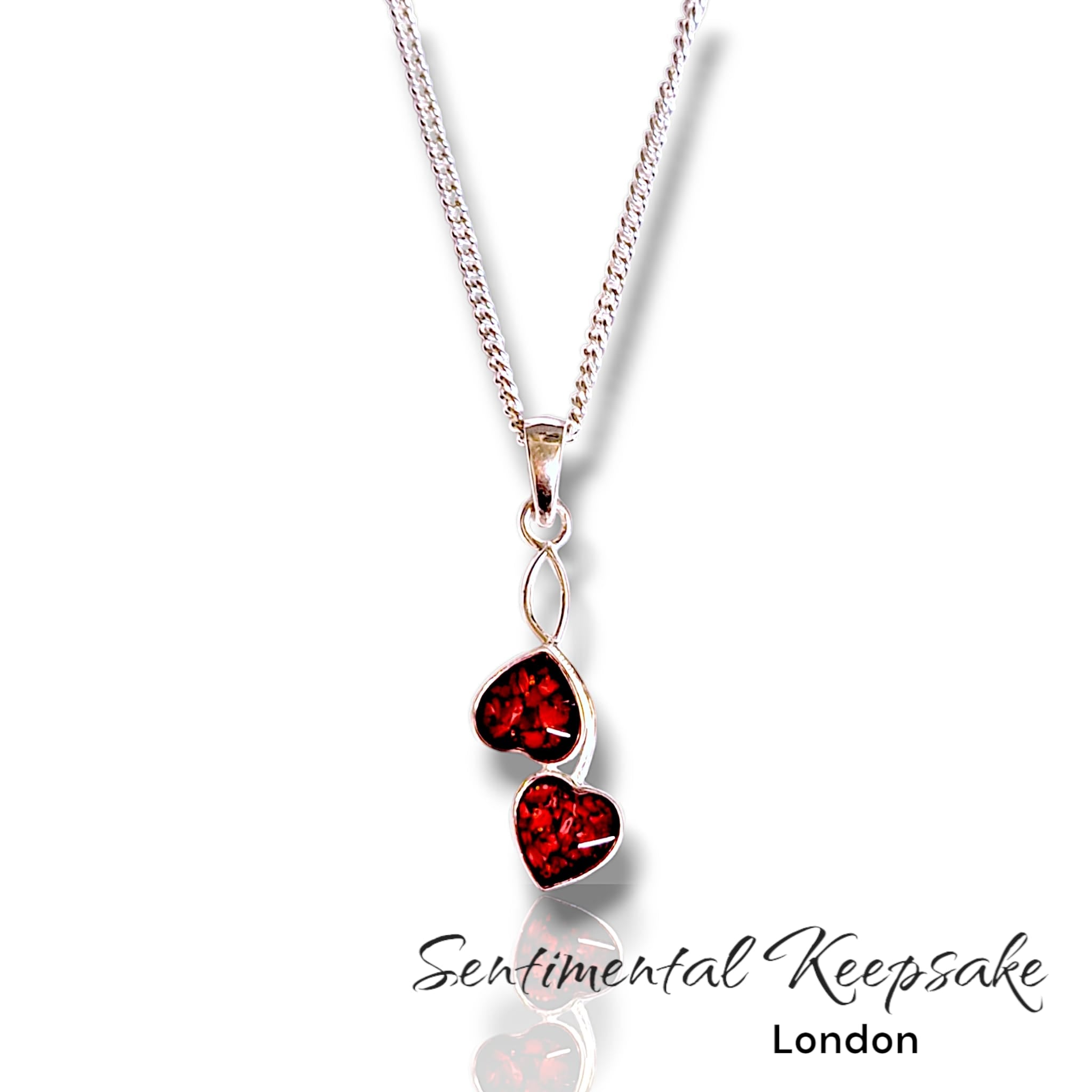 heart memorial ashes necklace jewellery