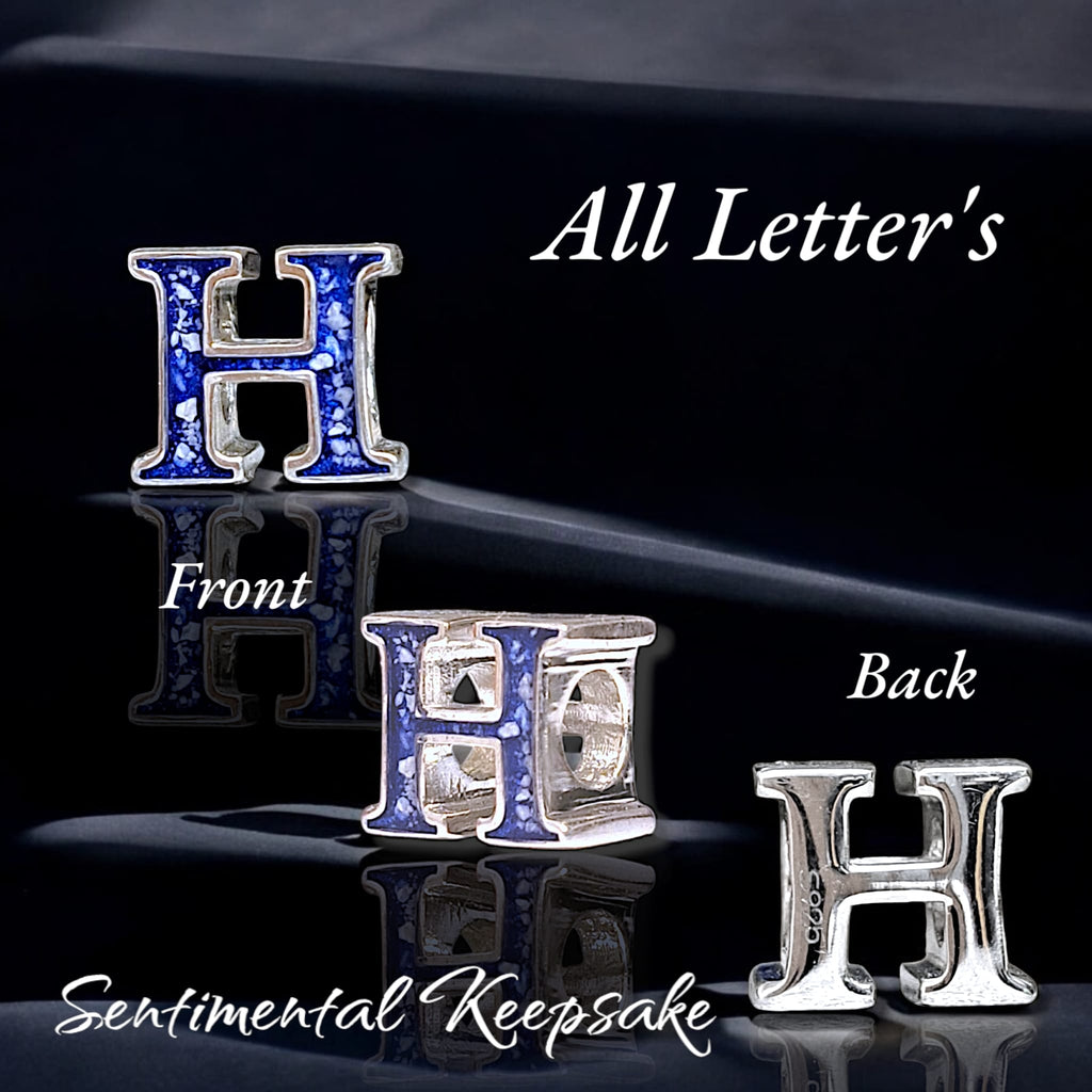 memorial ashes initial alphabet charm beads for Pandora bracelet