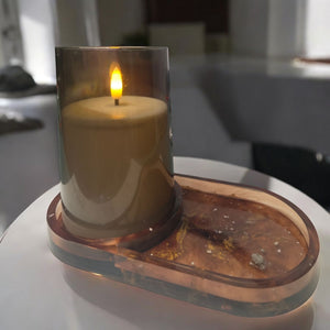 Eternal Glow Candle Holder Trinket Tray With Ashes And (safe) LED Candle - Feel Their Presence. (see video)