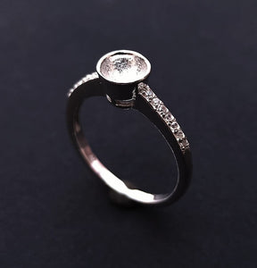 Speciality ring - SK- Round 6mm bezel - 925 sterling silver ashes ring _ SEE VIDEO. 11 weeks