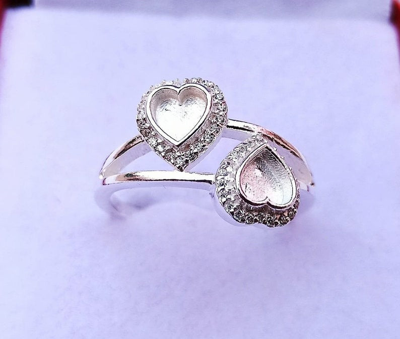 Two little hearts - 925 sterling silver ashes ring