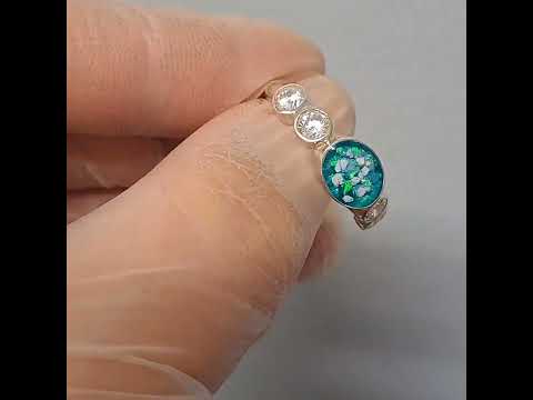 SK - Sweet Memories - Oval set ring with diamante - SEE VIDEO