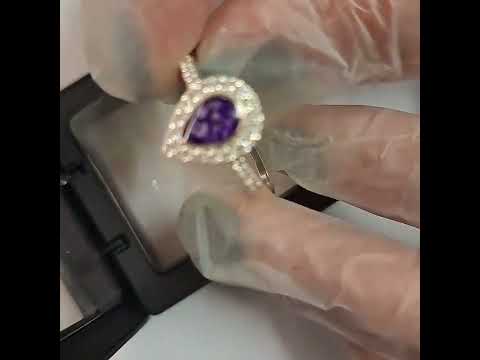 SK Halo drop - 925 sterling silver memorial  ring - SEE VIDEO - popular. 3 weeks