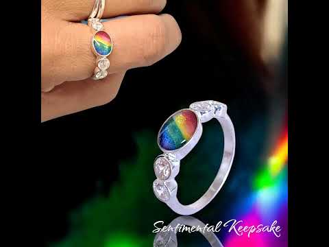 breastmilk rainbow baby ring