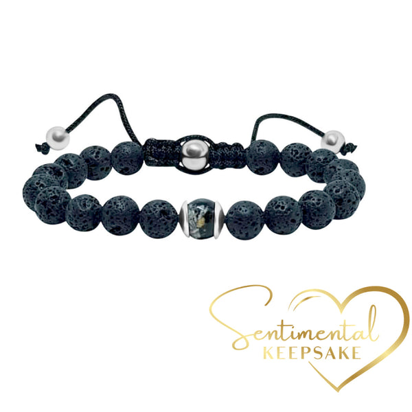 mens cremation ashes jewellery, bracelet 