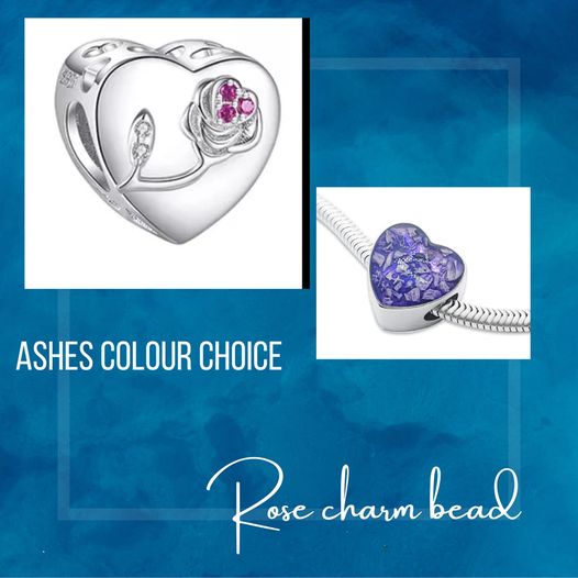 SK - A rose like no other, Memorial ashes charm bead - resin colour choice - 4 weeks