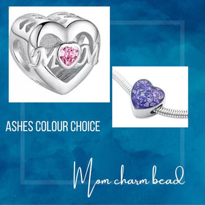 SK -  Mom ashes charm bead - resin colour choice - 4 weeks