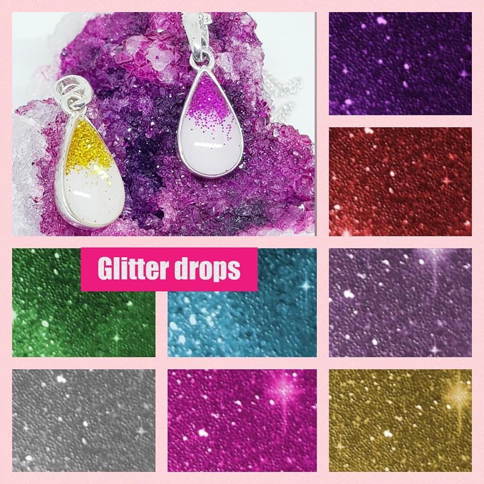 Glitter drops Breastmilk pendant glitter or plain (resin)